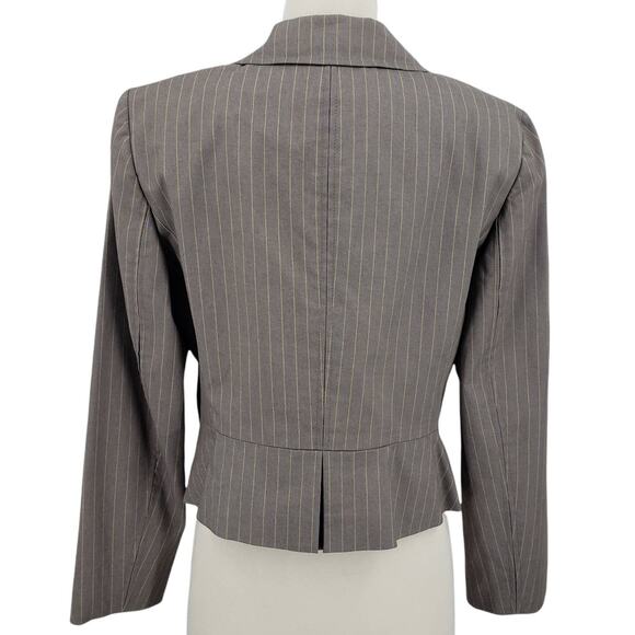 Vintage Nine West Pinstripe Waist Length Jacket Blazer Pockets Size 10 - Picture 4 of 5